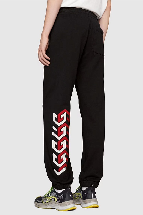 Чёрные мужские штаны Gucci Mirror-print
