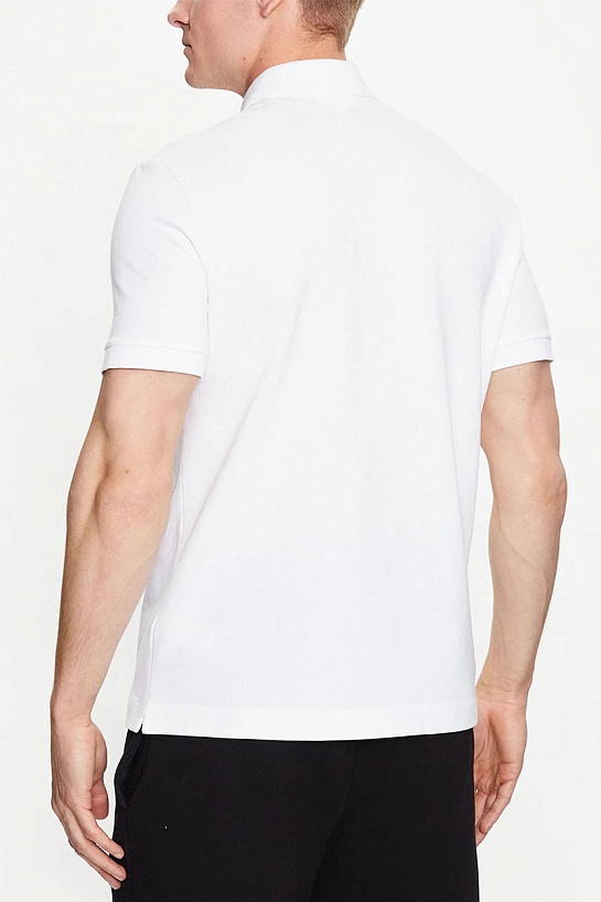 Мужское поло Lacoste белого цвета