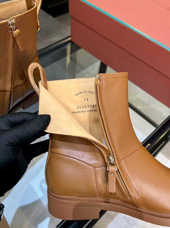 Женские кожаные сапоги Loro Piana premium - Chestnut