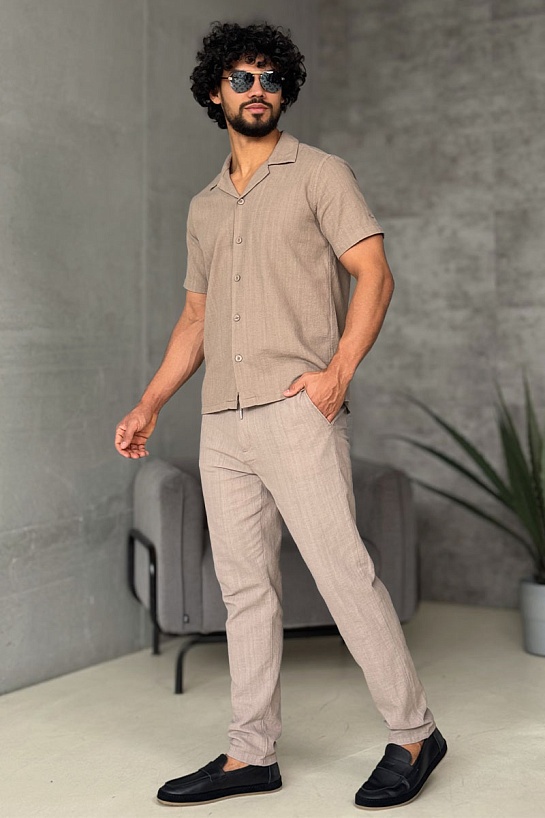 Мужской костюм Loro Piana бежевого цвета