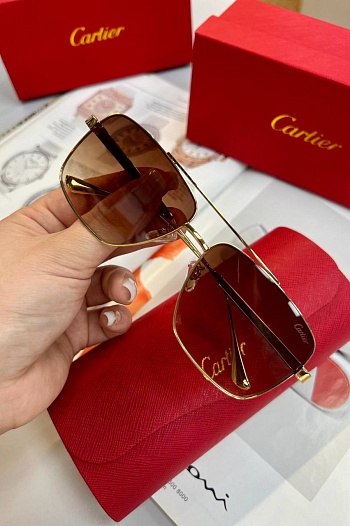 Солнцезащитные очки Cartier с коричневыми линзами   