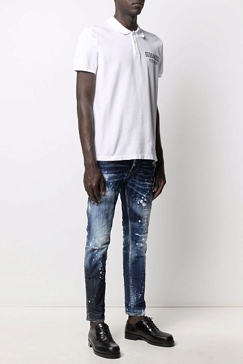 Мужское поло Dsquared2 Ceresio 9 Milano - White   