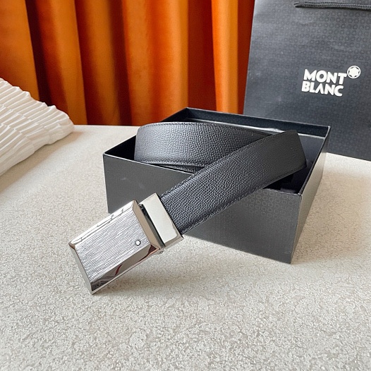 Двусторонний кожаный ремень Montblanc Premium (ширина 3.5 см)   