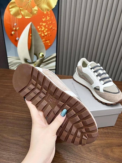 Женские комбинированные кроссовки Brunello Cucinelli   