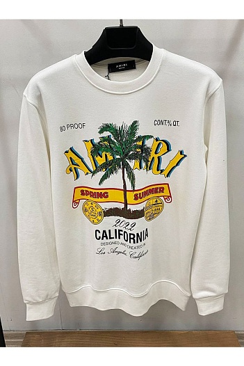 Белый мужской свитшот Amiri Rum Label logo-print   