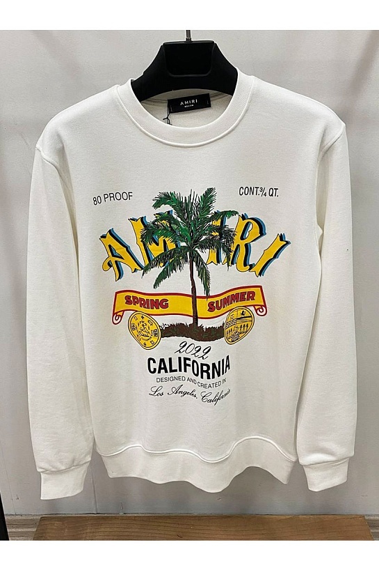 Белый мужской свитшот Amiri Rum Label logo-print
