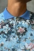 Мужское поло Etro "Floral" - Blue / Pink