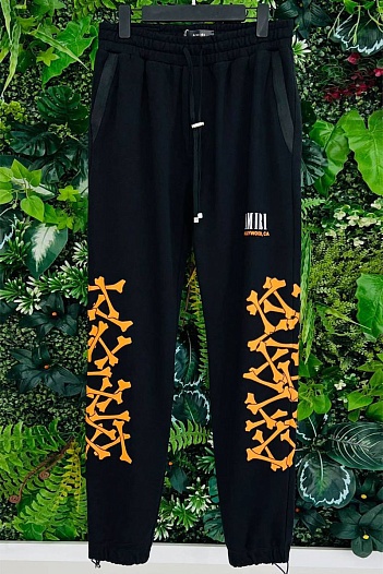 Мужские чёрные штаны Amiri Bones logo-print   