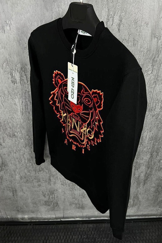 Чёрный мужской свитшот Kenzo Tiger Head embroidered