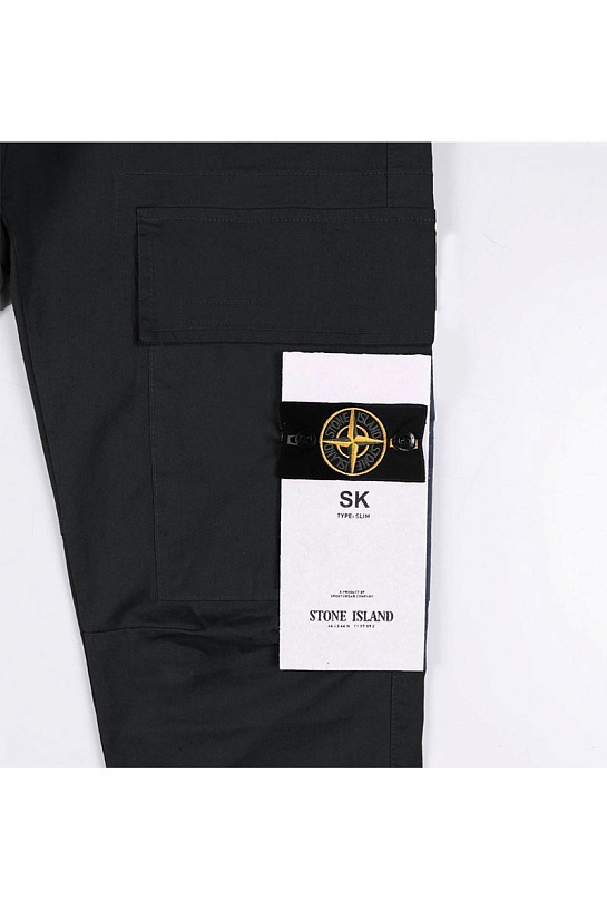 Мужские тёмно-серые джоггеры с патчем Stone Island