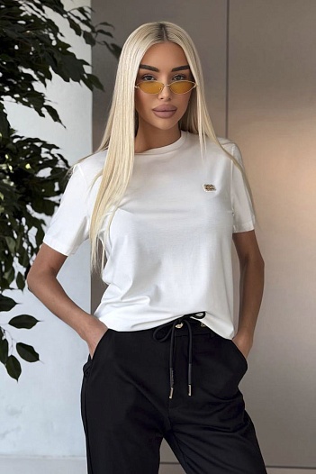 Белая женская футболка Loewe premium   