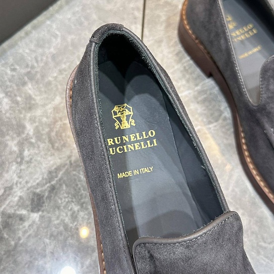 Замшевые лоферы Brunello Cucinelli - Dark Grey