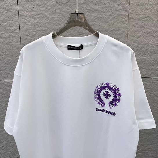 Белая оверсайз футболка Chrome Hearts premium