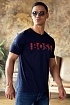 Мужская тёмно-синяя футболка Hugo Boss