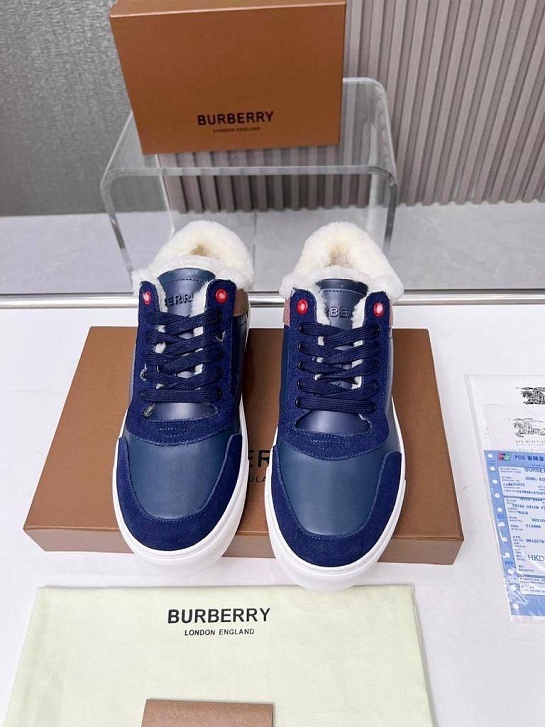 Мужские кроссовки с мехом Burberry Stevie - Navy