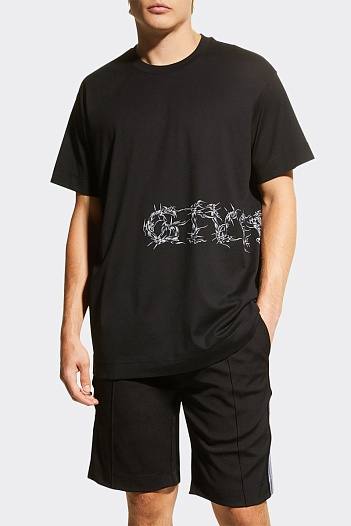 Чёрная оверсайз футболка Givenchy Barbed Wire   