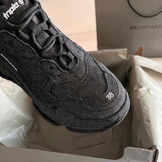 Женские кроссовки Balenciaga Triple S Premium - Black   