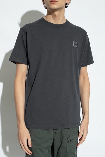 Мужская футболка Stone Island compass-patch - Anthracite   