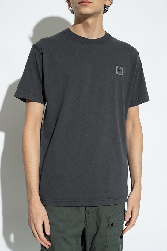 Мужская футболка Stone Island compass-patch - Anthracite