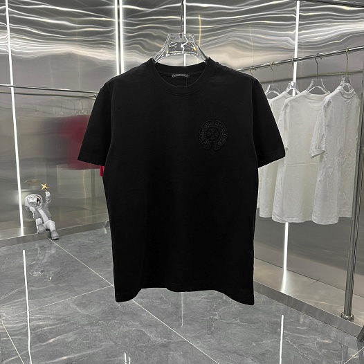 Чёрная оверсайз футболка Chrome Hearts Premium   