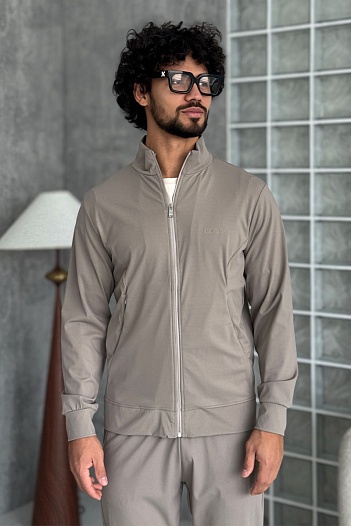 Кофта на молнии Hugo Boss бежевого цвета   