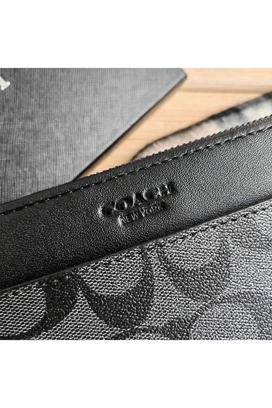 Кожаный кошелёк Coach monogram 20x10 см