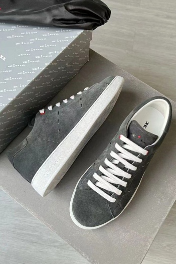 Замшевые кроссовки Kiton - Grey   