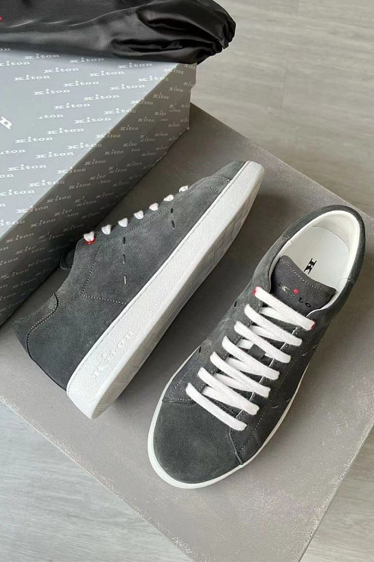 Замшевые кроссовки Kiton - Grey