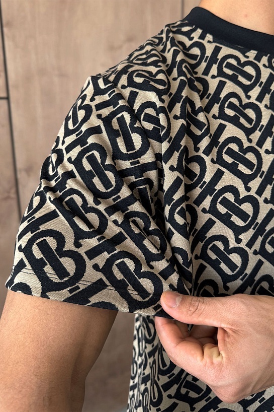 Мужская оверсайз футболка Burberry monogram-pattern - Brown