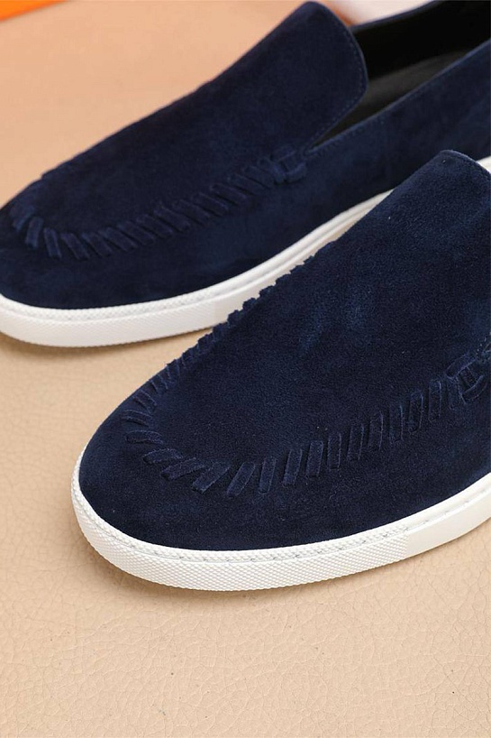 Мужские замшевые лоферы Hermes Julian - Navy