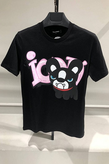 Мужская футболка Dsquared2 "ICON" - Black   