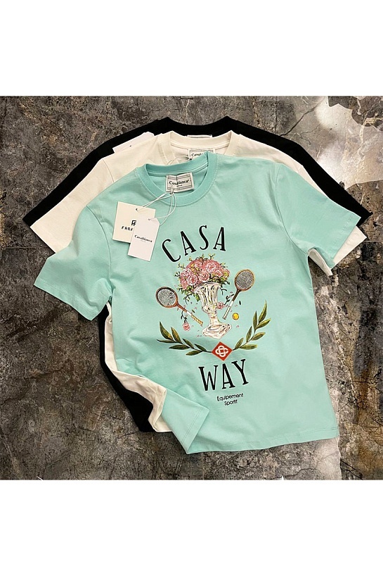 Бирюзовая футболка Casablanca Casa Way-print