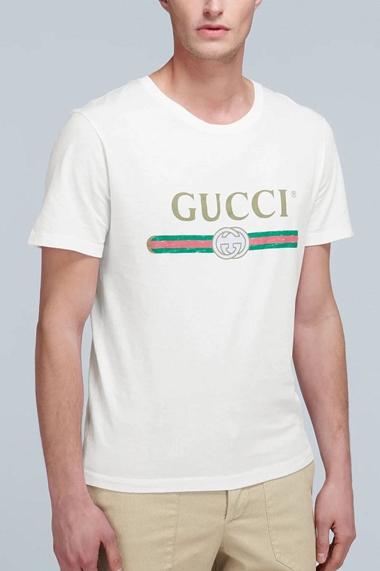Футболка белого цвета Gucci Web-stripe