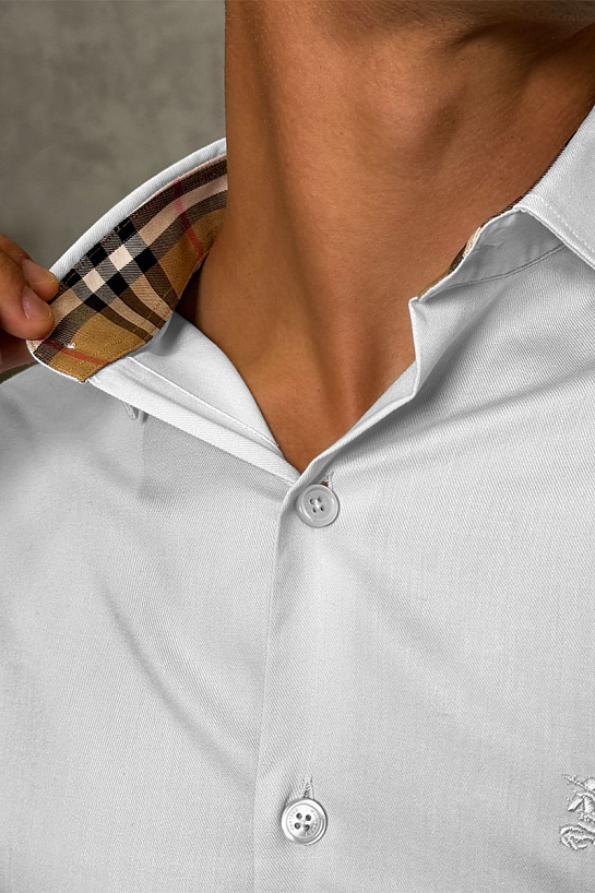 Мужская рубашка Burberry logo-embroidered - White