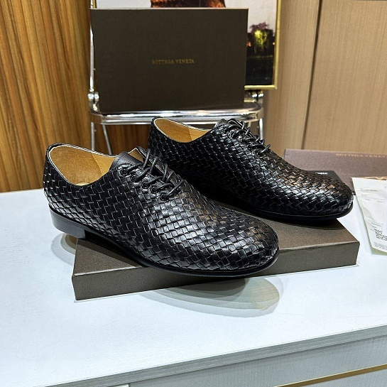 Мужские кожаные ботинки Bottega Veneta Intrecciato - Black