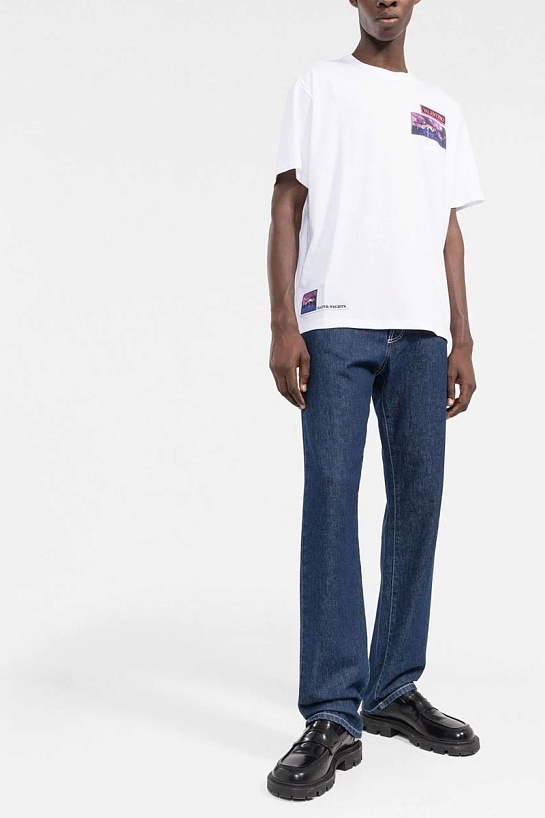 Мужская белая футболка Valentino brocade patch