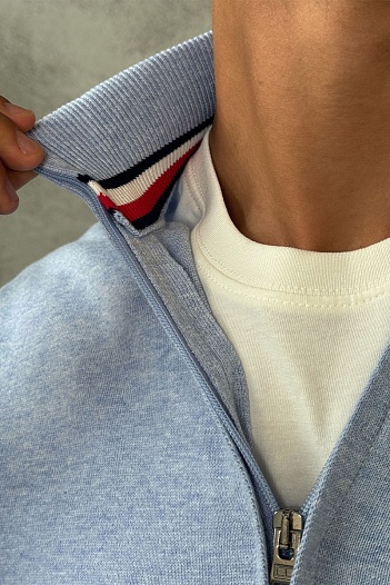 Кофта на молнии Tommy Hilfiger flag embroidery - Blue   