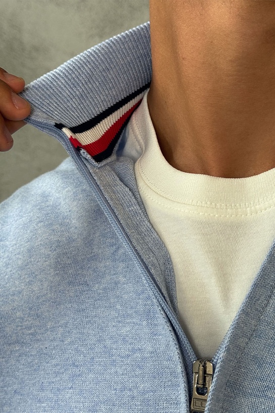 Кофта на молнии Tommy Hilfiger flag embroidery - Blue