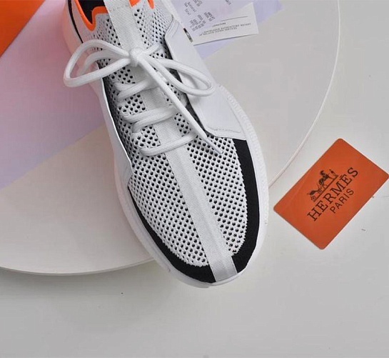 Мужские текстильные кроссовки Hermes Expert - White