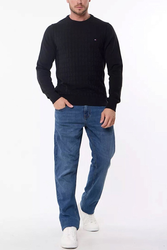 Мужской джемпер Tommy Hilfiger logo-embroidered - Black