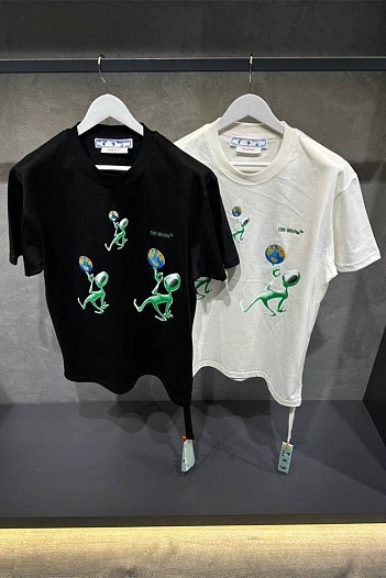 Чёрная оверсайз футболка Off-White "Alien Arrow"   