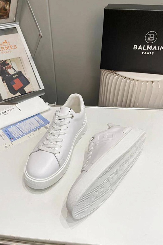 Мужские кожаные кроссовки Balmain B-Court