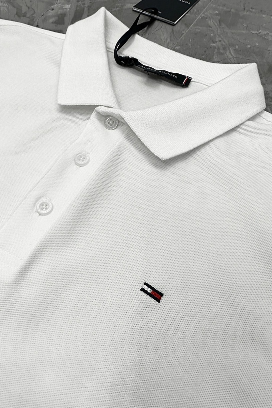 Мужское белое поло Tommy Hilfiger