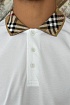 Мужское белое поло Burberry check collar