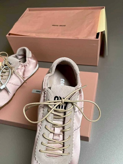 Женские кроссовки MIU MIU Plume Satin premium   