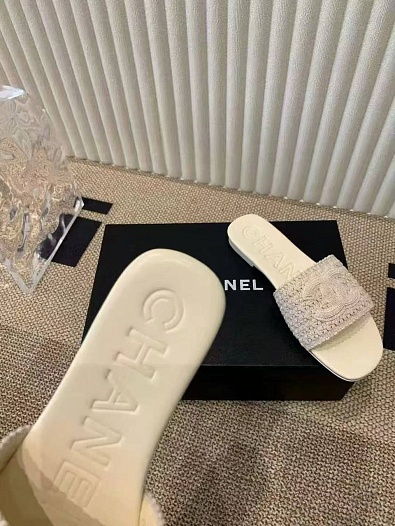 Женские шлёпанцы Chanel Premium - White   
