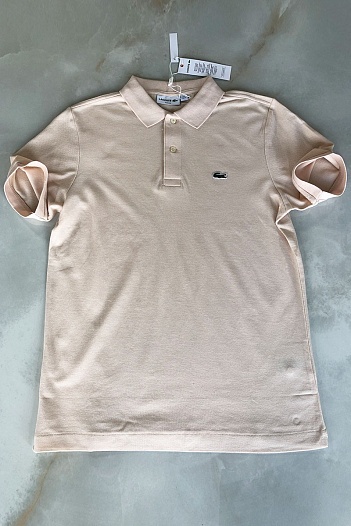 Мужское бежевое поло Lacoste Classic Fit   