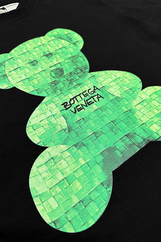 Чёрная оверсайз футболка Bottega Veneta Bear print