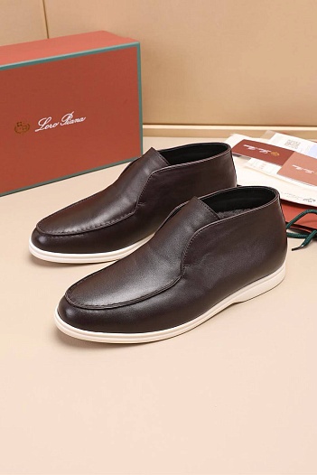 Кожаные лоферы с мехом Loro Piana Open Walk   