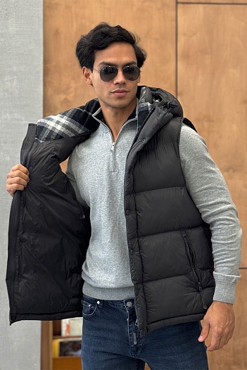 Серая куртка со съёмными рукавами Burberry Lockwell logo-patch   